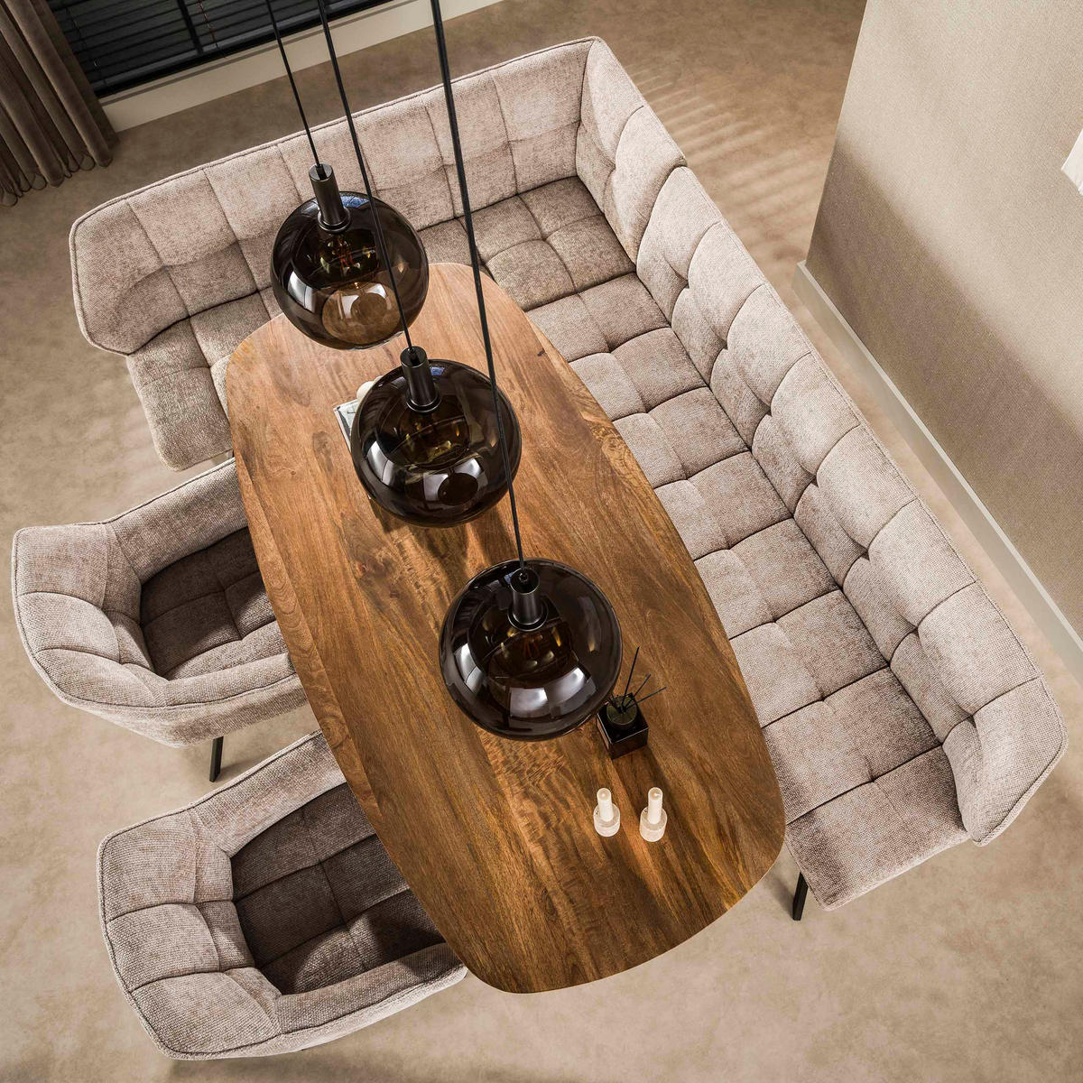 ESSZIMMERTISCH Wave Beige 90/180/77 cm - Braun, Holz (90/180/77cm) - Hoyz Collection