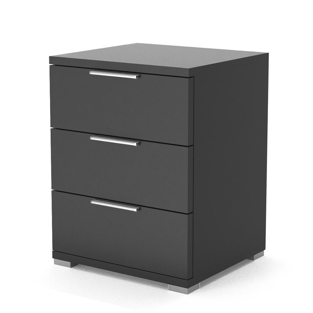 NACHTTISCH Florenz Schwarz 46.2 x 60.5 cm - Schwarz, Holzwerkstoff (46.2/60.5/42cm) - Vicco