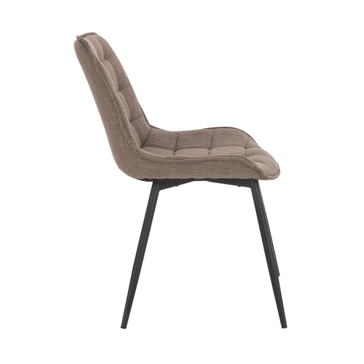 POLSTERSTUHL Esszimmer Webstoff IKALO – 2er Set Grau/Braun - Graubraun, Textil/Metall (61.5/79.8/50.5cm) - Home Deluxe