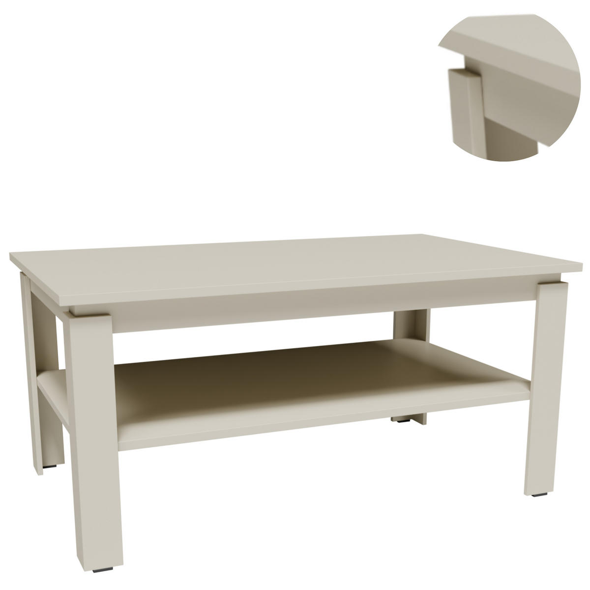 COUCHTISH CR3-STERN-90 Kaschmir 90/55/43 cm - Kaschmir, Holzwerkstoff (55/90/43cm)