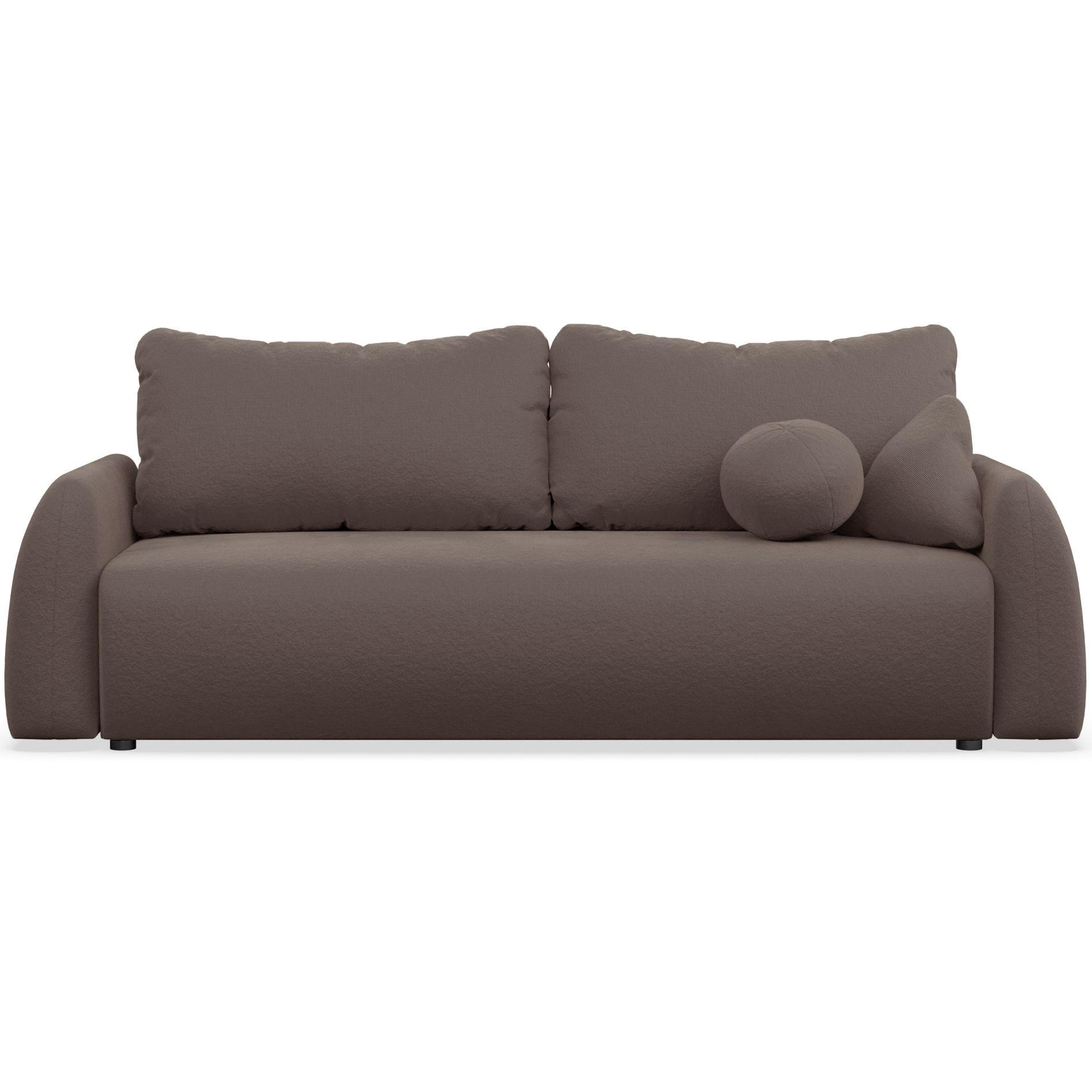 3-SITZER SOFA Nubelle Braun Chenille-Bezug - Schwarz/Braun, Kunststoff/Textil (244/85/93cm) - Selsey