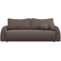 3-SITZER SOFA Nubelle Braun Chenille-Bezug - Schwarz/Braun, Kunststoff/Textil (244/85/93cm) - Selsey