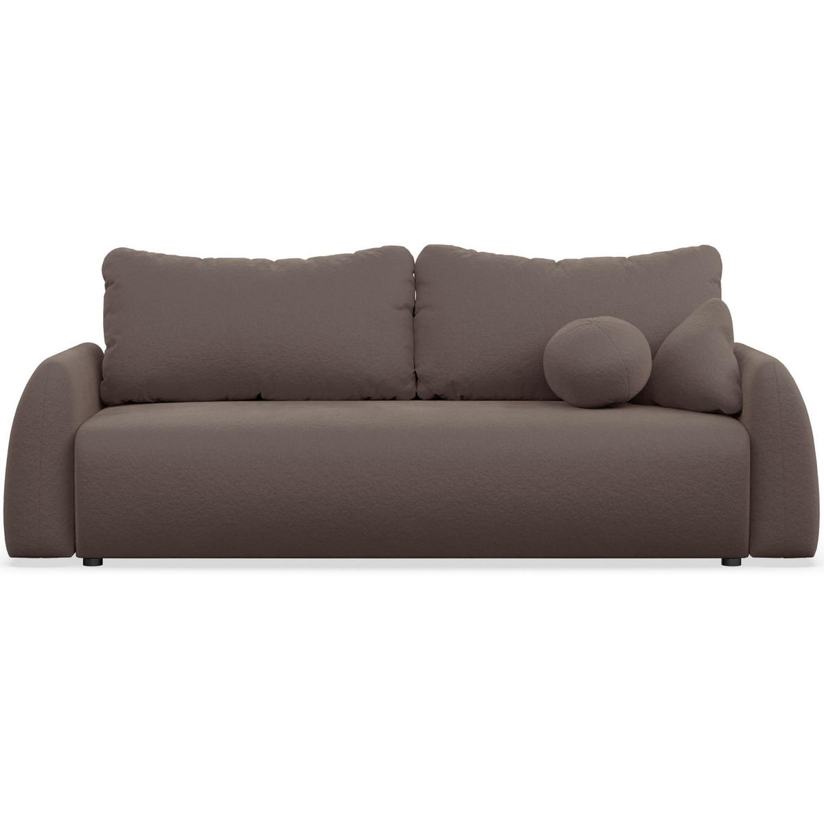 3-SITZER SOFA Nubelle Braun Chenille-Bezug - Schwarz/Braun, Kunststoff/Textil (244/85/93cm) - Selsey