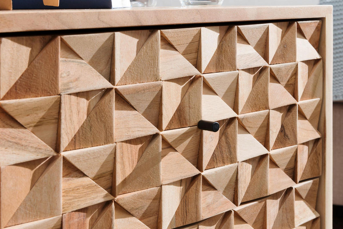 NACHTTISCH – Massivholz, 2 Schubladen, handgefertigt, moderner Landhausstil - Beige, Holz/Metall (44/61/35cm) - KADIMA DESIGN
