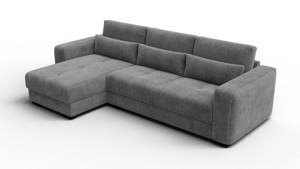 ECKSOFA OLI 4-Sitzer links, dunkelgrau - Dunkelgrau, Holz/Textil (295/172cm) - Courtois Laville