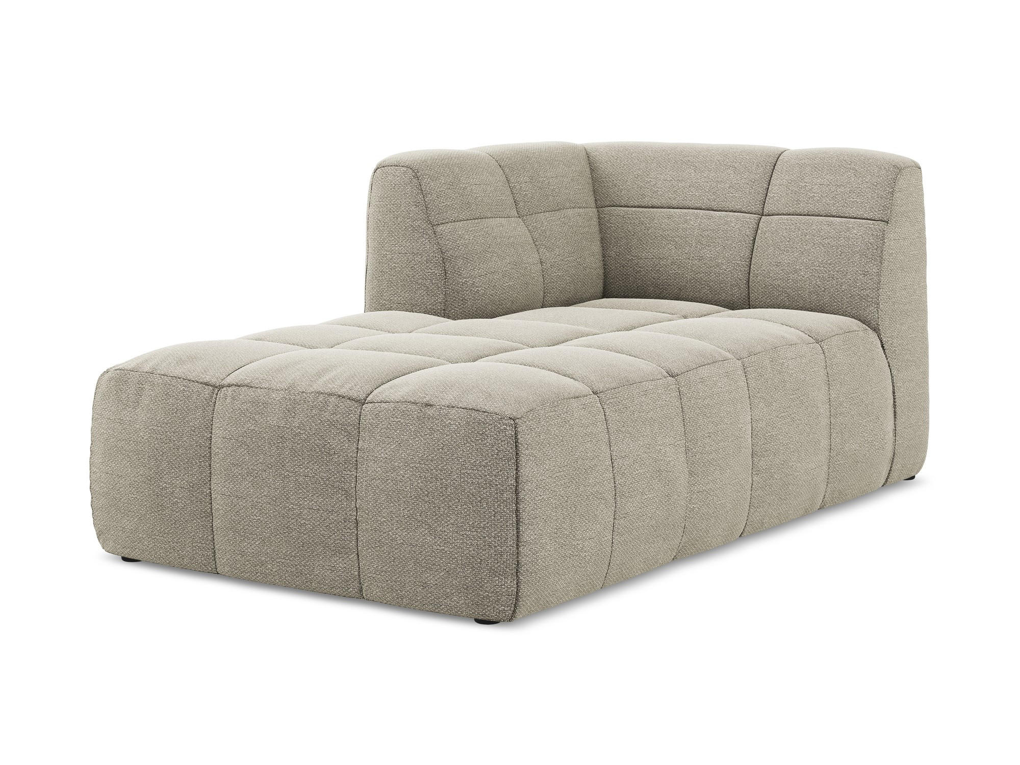 SOFAELEMENT Links Bouclé Stoff Grau - Taupe/Schwarz, Holzwerkstoff/Kunststoff (101/77/175cm) - Makamii