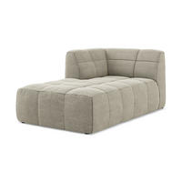 SOFAELEMENT Links Bouclé Stoff Grau - Taupe/Schwarz, Holzwerkstoff/Kunststoff (101/77/175cm) - Makamii