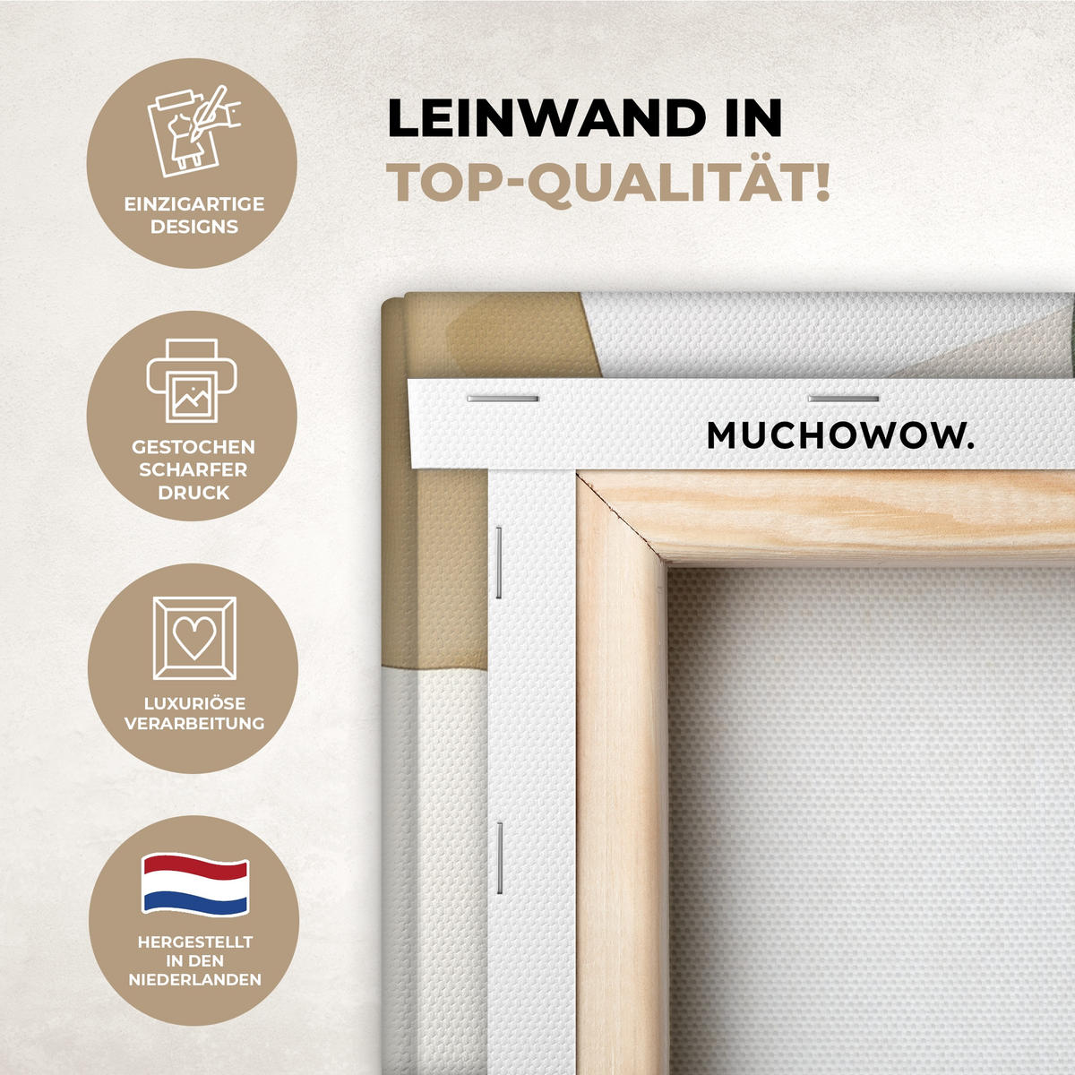 LEINWANDBILD Japandi - Abstrakt - Grün 40x30 cm - Salbeigrün, Textil (40/30cm) - MuchoWow