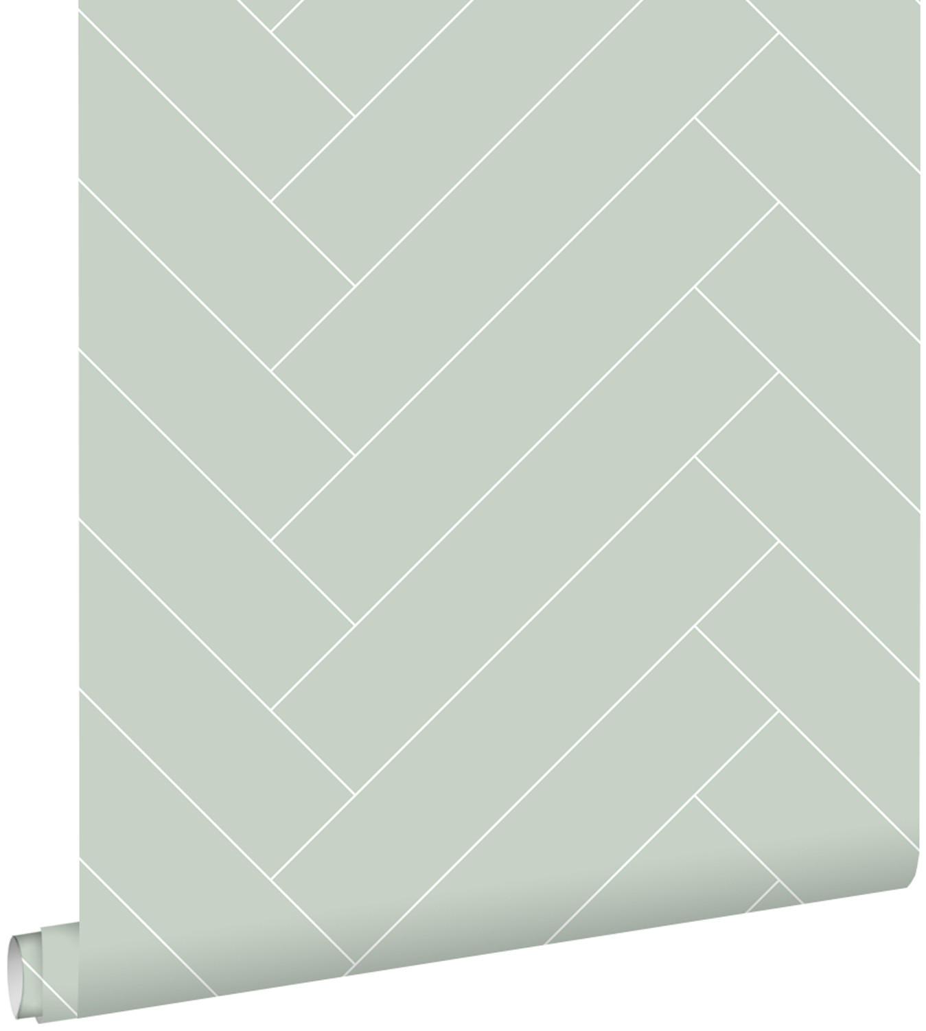 TAPETE Fischgrätmuster 53 cm x 10.05 m - Grün, Papier (53/1000cm) - ESTAhome