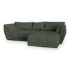 ECKSOFA ORENTI R-S Grün Boucle-Stoff mit Schlaffunktion - Grün, Holz (287/182cm) - MASSENO