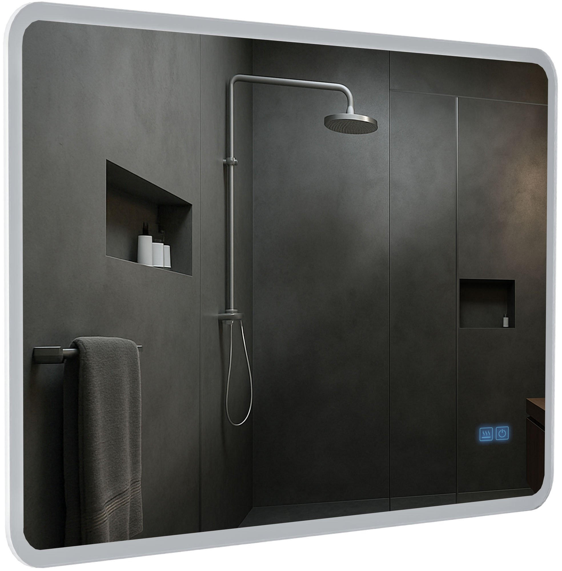 BADSPIEGEL Wien 70x100 Bluetooth 100x3,5x70cm Glas Klarglas Badezimmerspiegel - Klar, Glas (100/70/3.5cm) - DELUKE