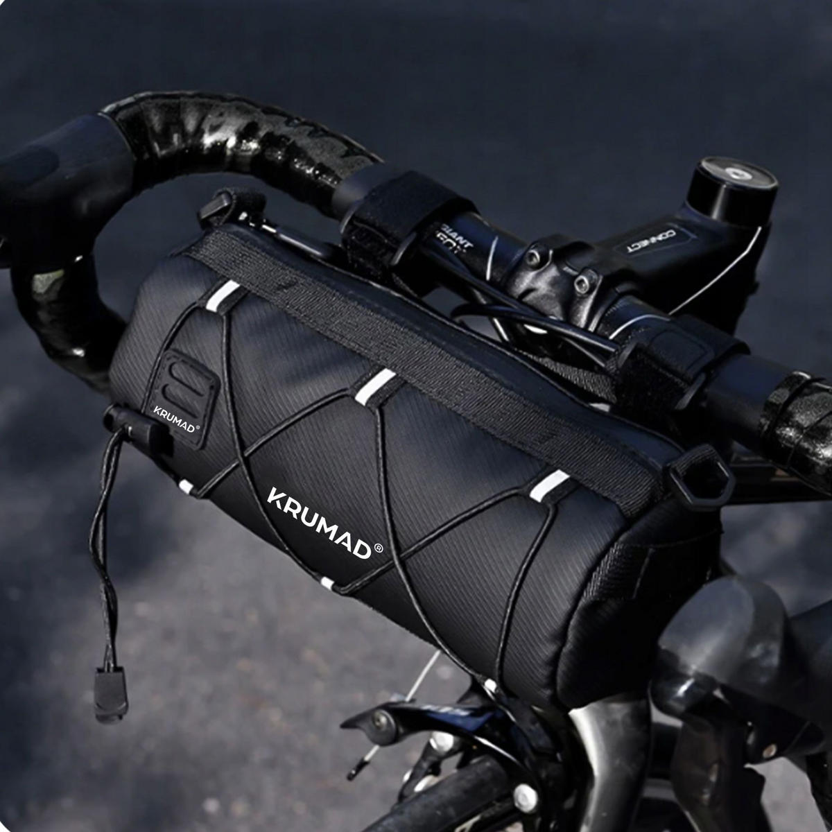 FAHRRADRAHMENTASCHE Lenkertasche Fahrrad mit Handyhalterung - Schwarz, Textil (10/11/22cm) - KRUMAD