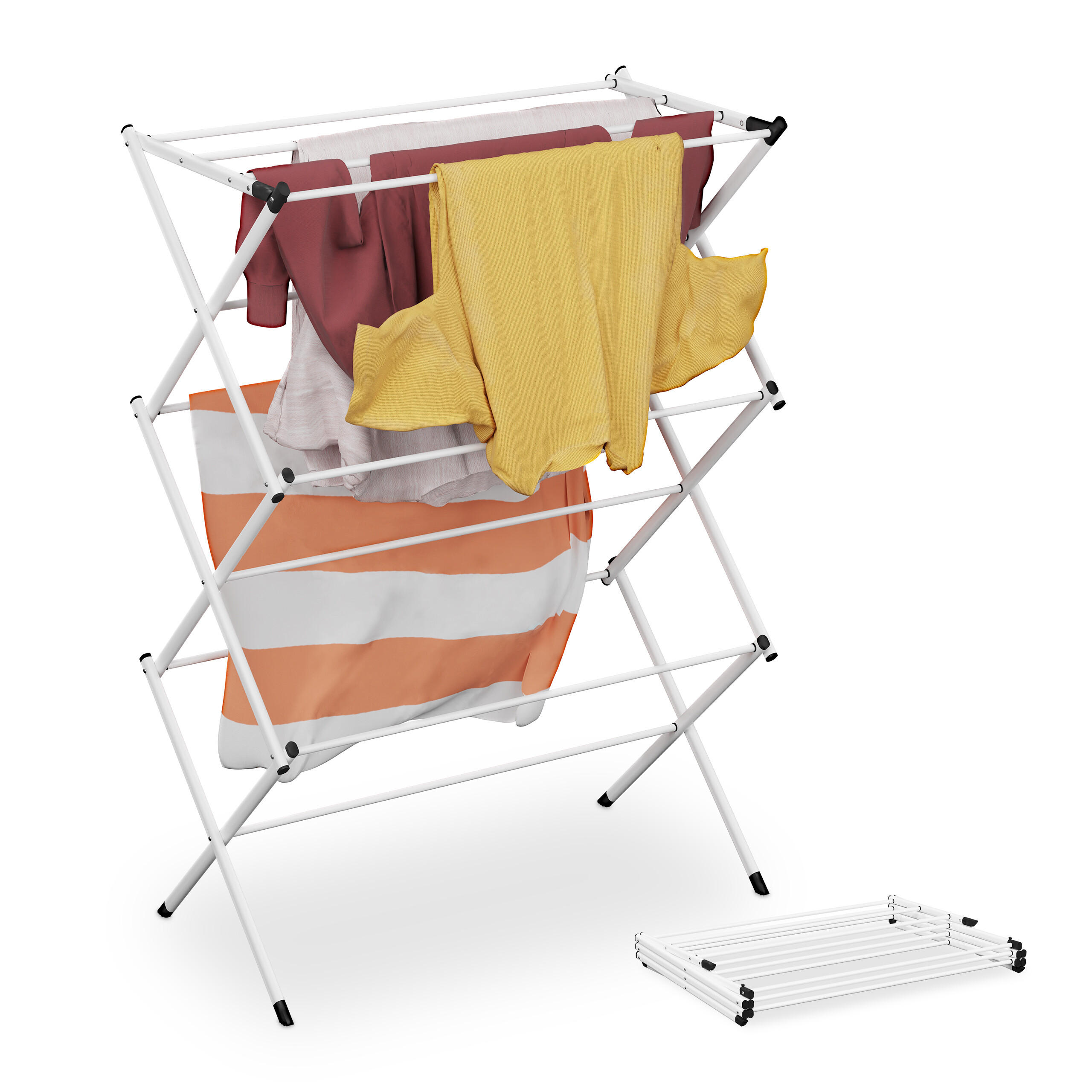 STOJAN na sušenie - biela, kov/plast (73/104/38cm) - Relaxdays