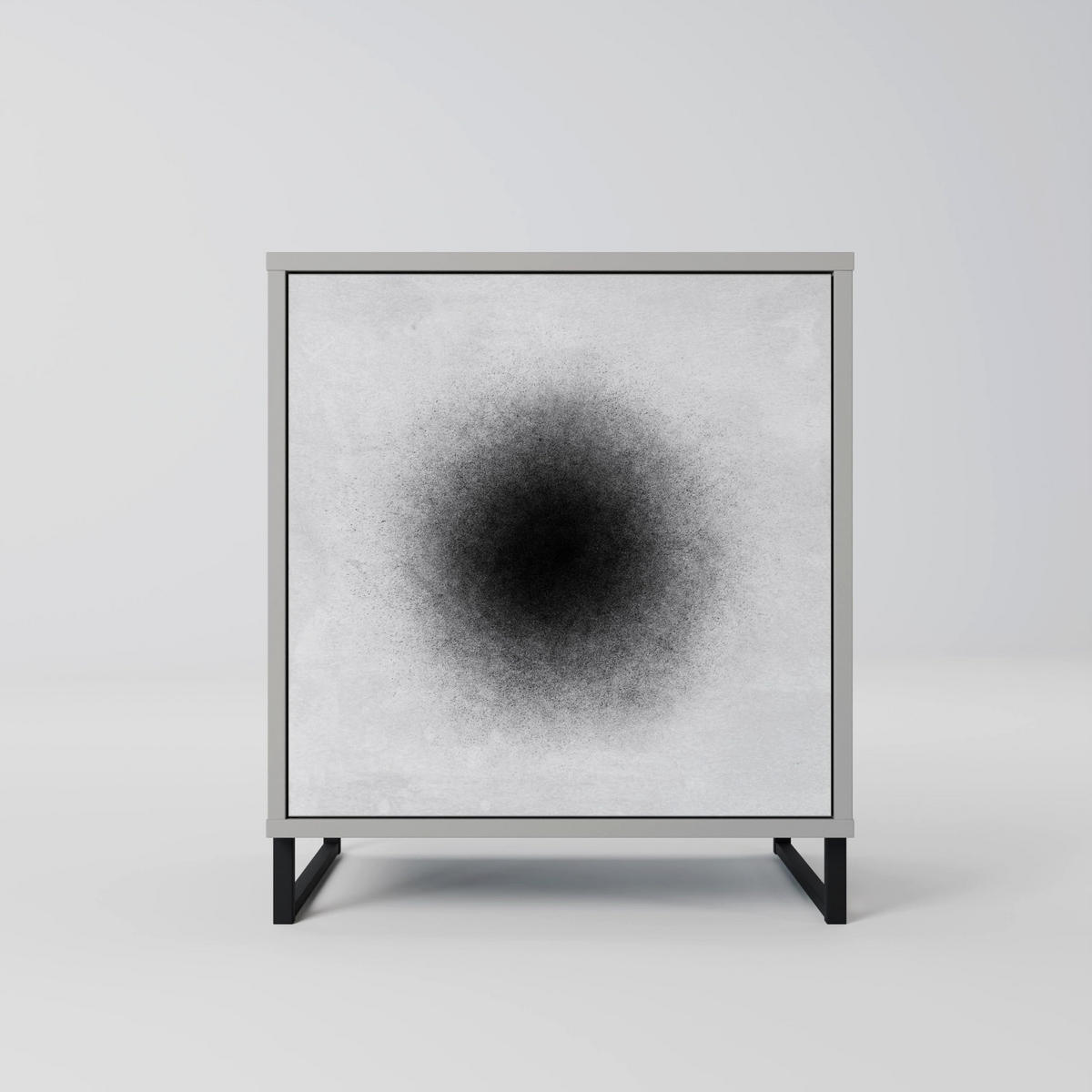 SIDEBOARD BLACK HOLE, Grau, 57,5x42x57,5 cm, Ohne Füße - Multicolor/Grau, Holzwerkstoff (57.5/57.5/42cm) - SpaceRebels