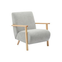 SESSEL - Stoff & Holz - Grau - JULOMO - Grau, Textil (82/81/70cm) - Vente-Unique