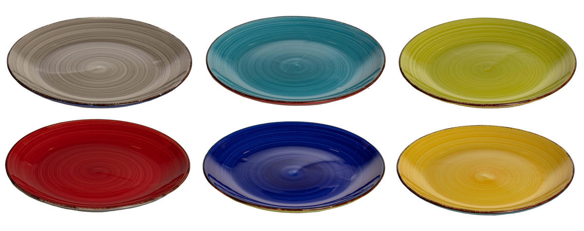 GESCHIRRSET18-TEILIG GESCHIRRSETMalaga - 18-teilig / 6 Personen - 6 Speiseteller, 6 SUPPENTELLER und 6 FRÜHSTÜCKTELLER - Multicolor, Keramik (2/2/1cm) - Studio Tavola