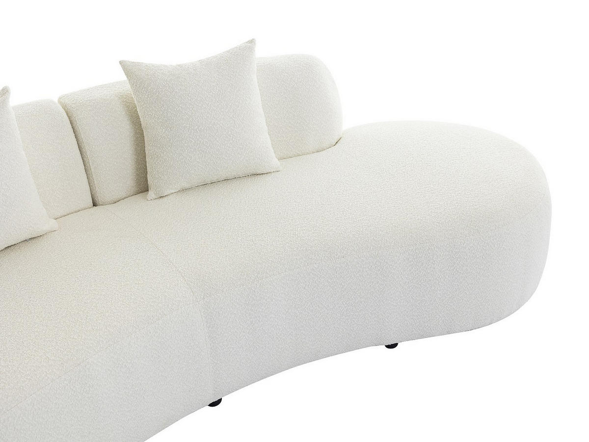 SOFA 3-Sitzer - Bouclé-Stoff - Weiß - BASILIANA - Weiß, Textil (230/76/80cm) - Vente-Unique