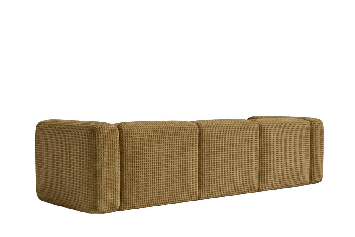 SOFA 3-Sitzer, Chenille-Stoff Cremona, Olive, GRETA - Olivgrün, Holz (319/70/89cm) - Kaiser Möbel
