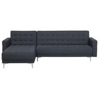 4-SITZER-ECKSOFA Polyester Grau linksseitig Aberdeen - Dunkelgrau, Textil (267/168cm) - Beliani