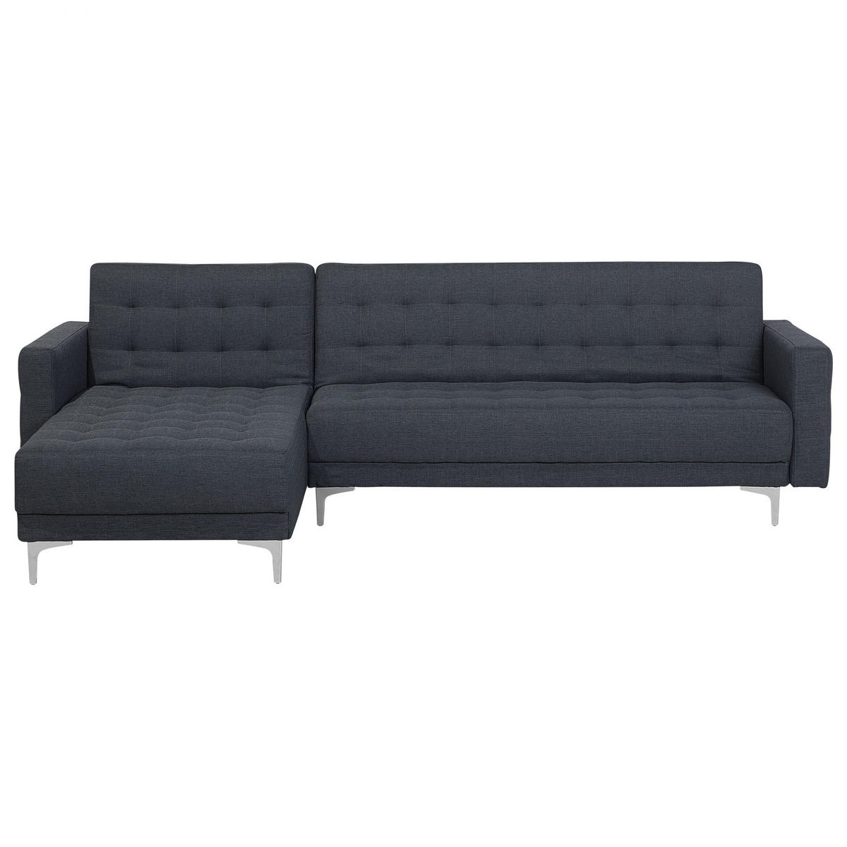 4-SITZER-ECKSOFA Polyester Grau linksseitig Aberdeen - Dunkelgrau, Textil (267/168cm) - Beliani