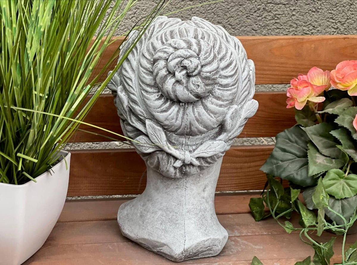 STEINFIGUR Frauenbüste Madeleine frostfest massiver Steinguss - Grau, Stein (14/27/14cm) - stoneandstyle