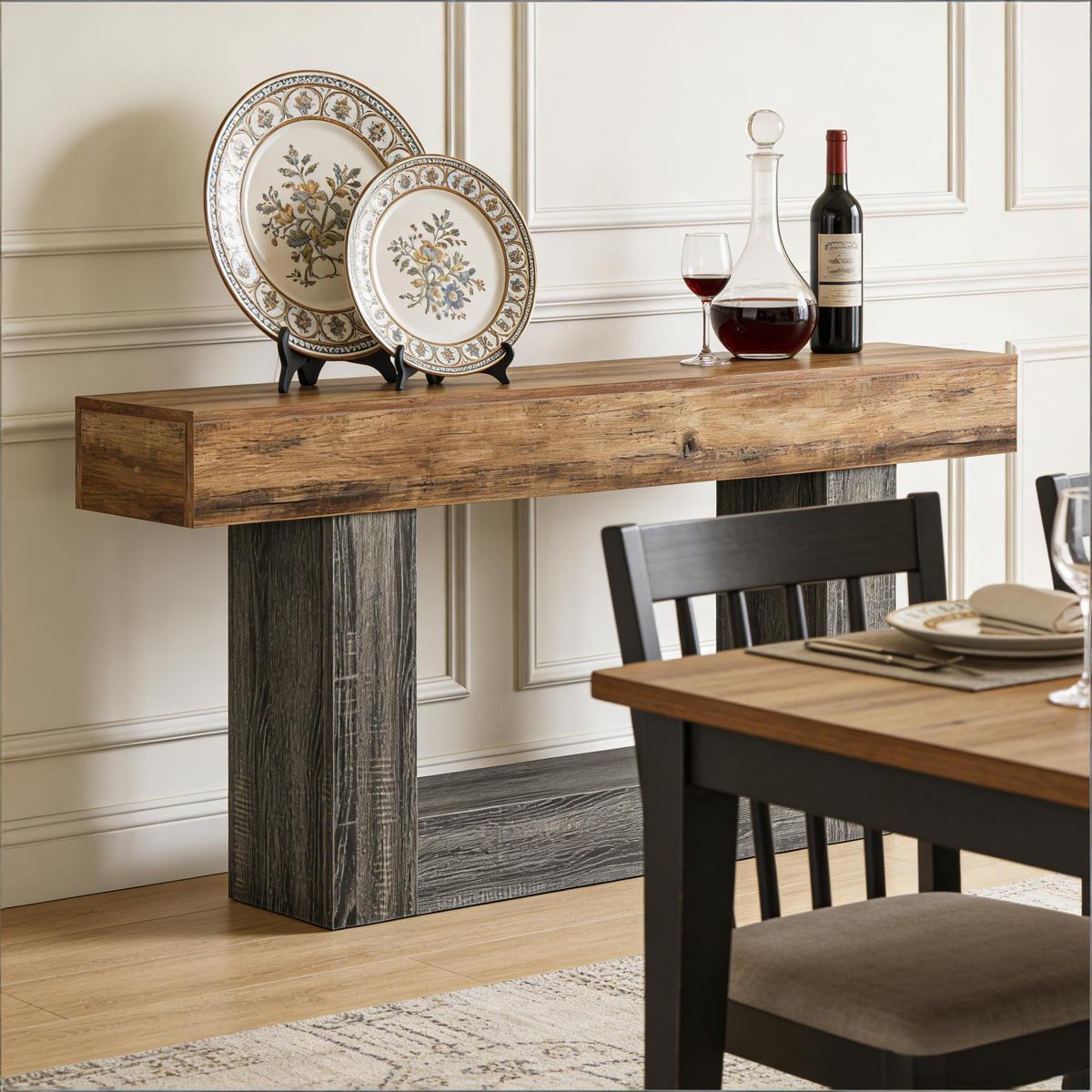KONSOLENTISCH Grau-Braun 160/30/82 cm - Graubraun, Holzwerkstoff (30/160/82cm) - PANGIVO
