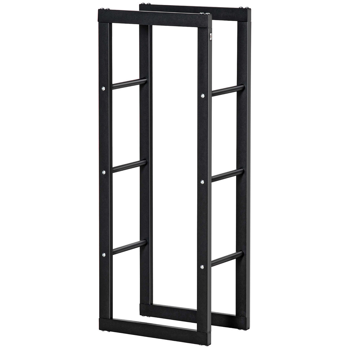 KAMINHOLZREGAL DE-18345 100 kg belastbar, 100 cm hoch Schwarz - Schwarz, Metall (25/100/40cm) - ComfortXL