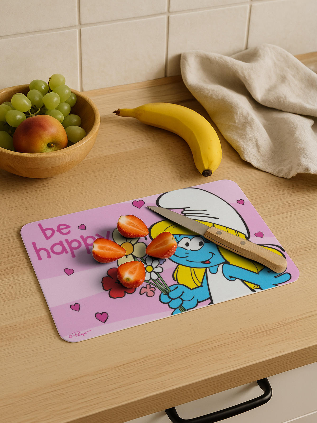 BRETTCHEN Die Schlümpfe Schlumpfine Pink 14,5 x 23,5 cm - Pink, Kunststoff (14.5/23.5cm) - United Labels