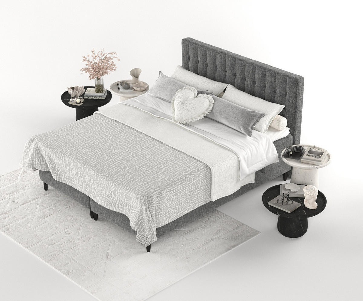 BOXBETT Divine Schwarz 180/200 cm - Schwarz, Holz/Holzwerkstoff (180/200cm) - Maison de Reve