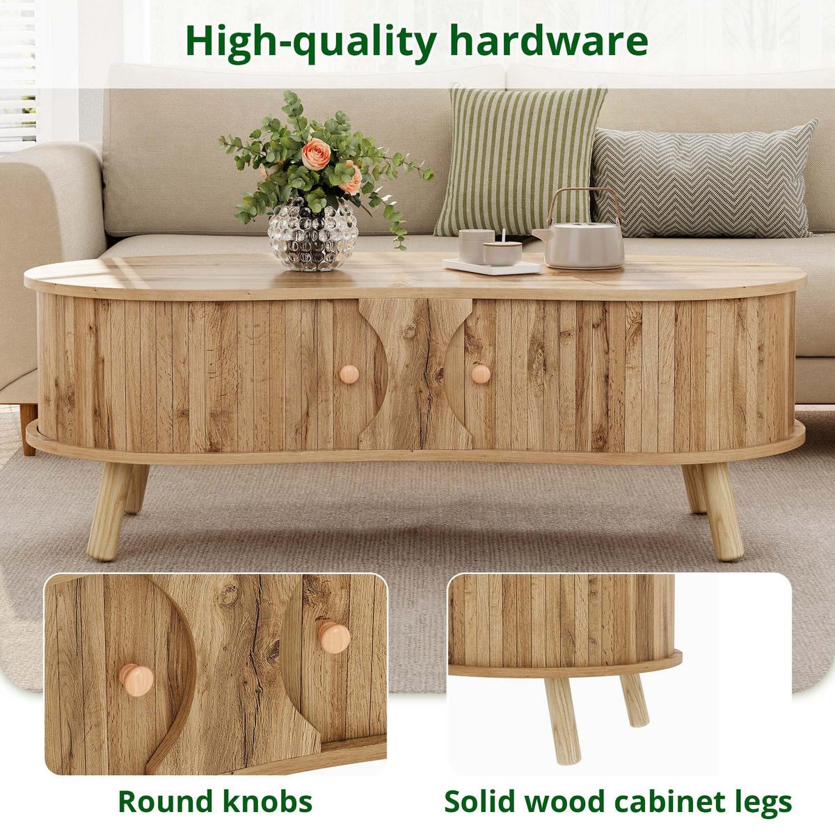 COUCHTISCH Natur 108/50/37 cm - Naturfarben, Holzwerkstoff (50/108/37cm) - PANGIVO