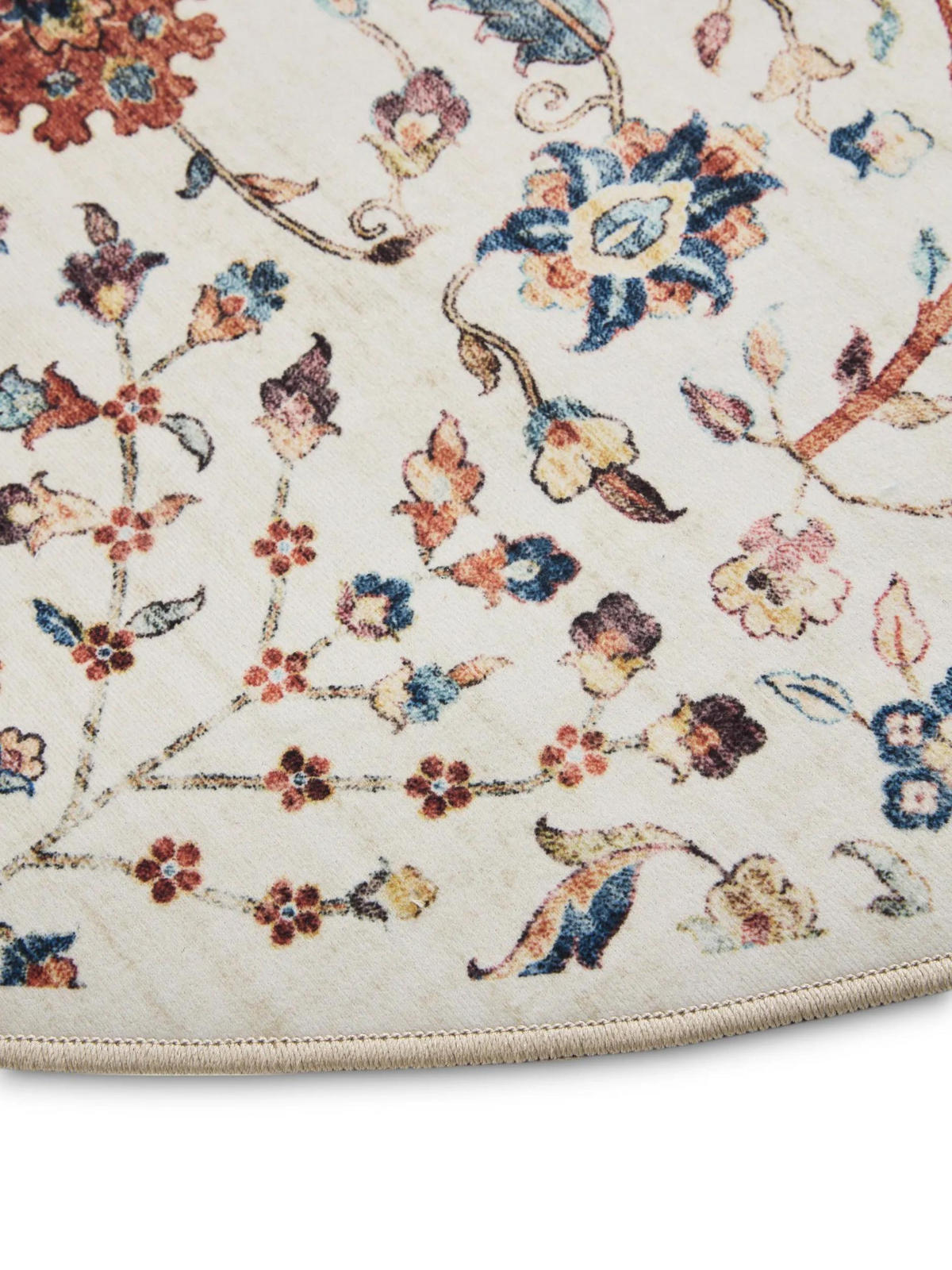 VINTAGE-TEPPICH George waschbar ø 160 cm rund - Multicolor, Kunststoff (160/160cm) - benuta