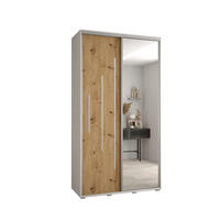 SCHWEBETÜRENSCHRANK 235,2/130/60 2-türig - Silberfarben/Eiche Artisan, Holz/Metall (130/235/60cm) - Abiks Möbel