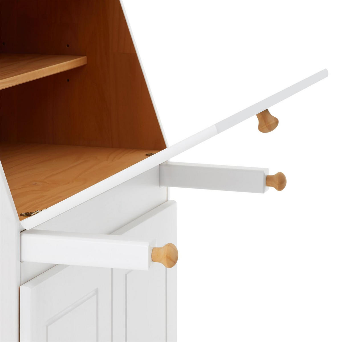 SEKRETÄR DAVID - Weiß/Braun, Holz (38/82/117cm) - IDIMEX