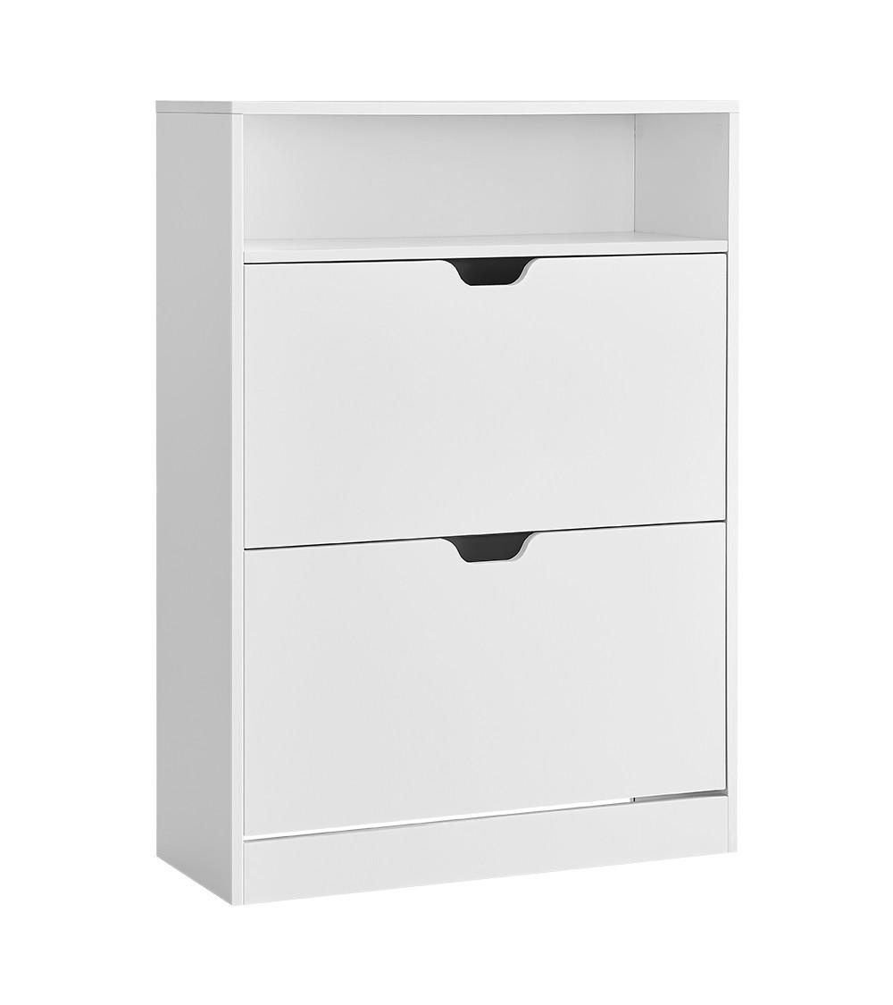 SCHUHSCHRANK Kobe - Weiß, Holzwerkstoff (24/102/80cm) - VASAGLE