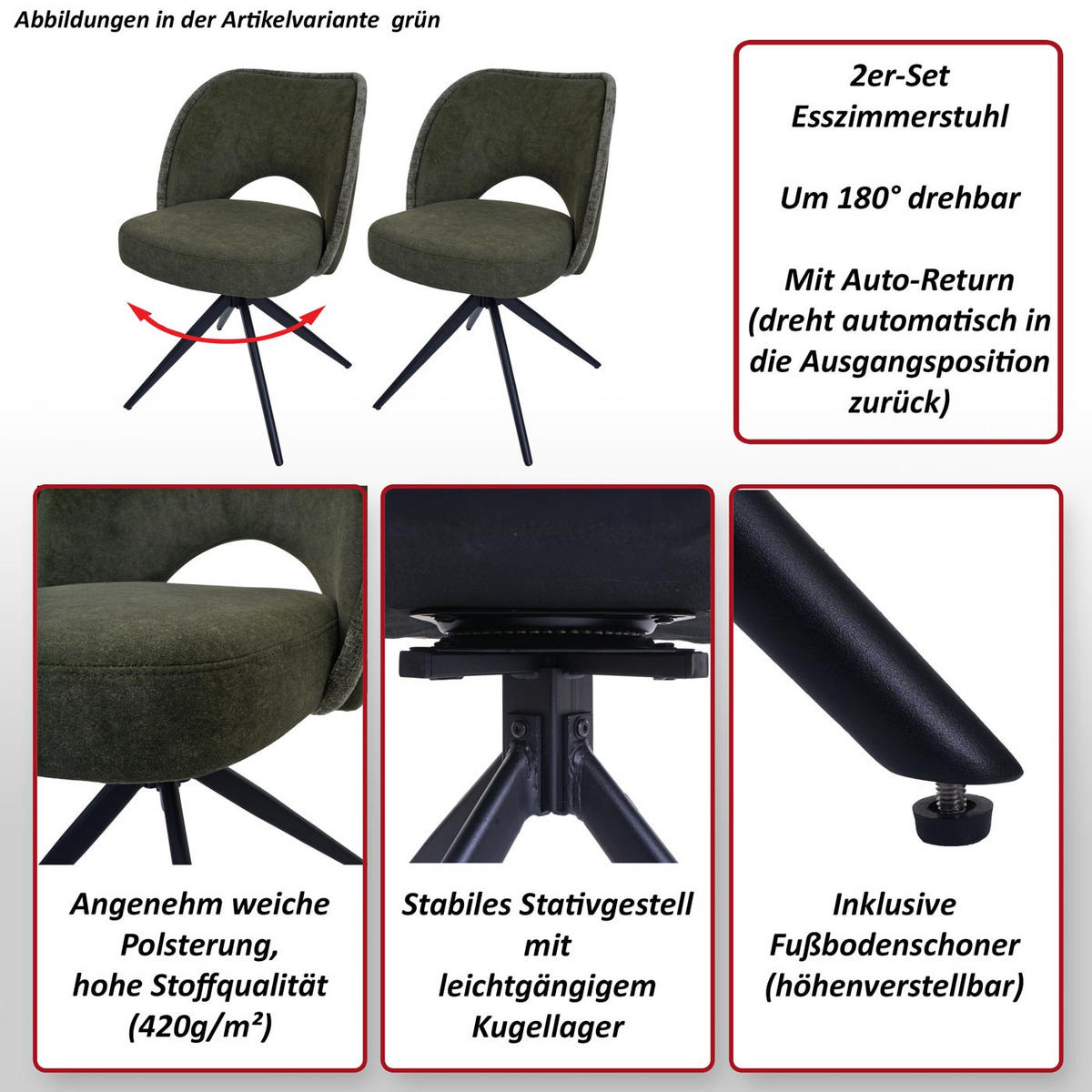 ESSZIMMERSTUHL Hellgrau 2er-Set - Hellgrau, Textil (54/84/60cm) - MCW
