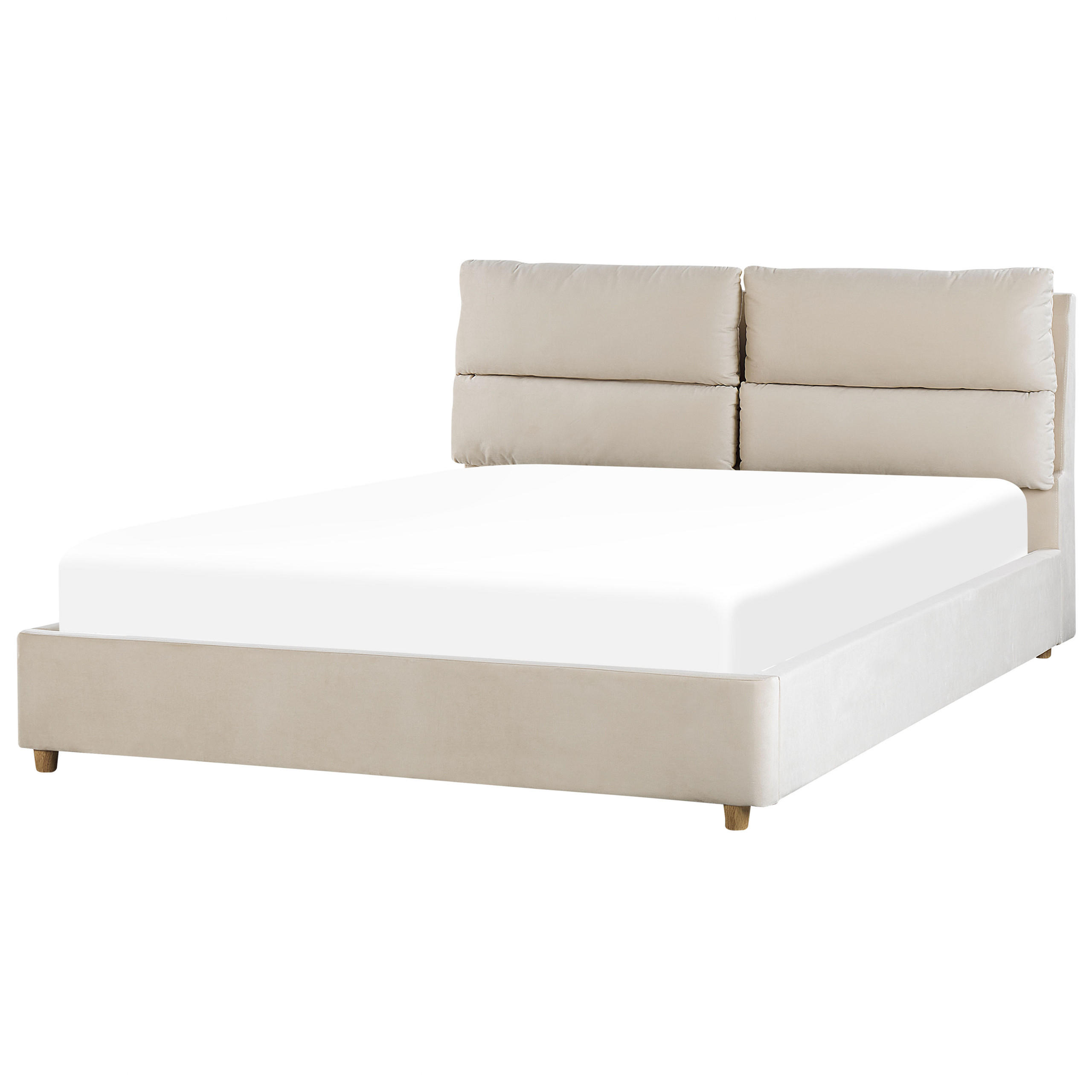 POLSTERBETT 160/200cm Helles Beige Batilly - Beige, Textil (160/200cm) - Beliani