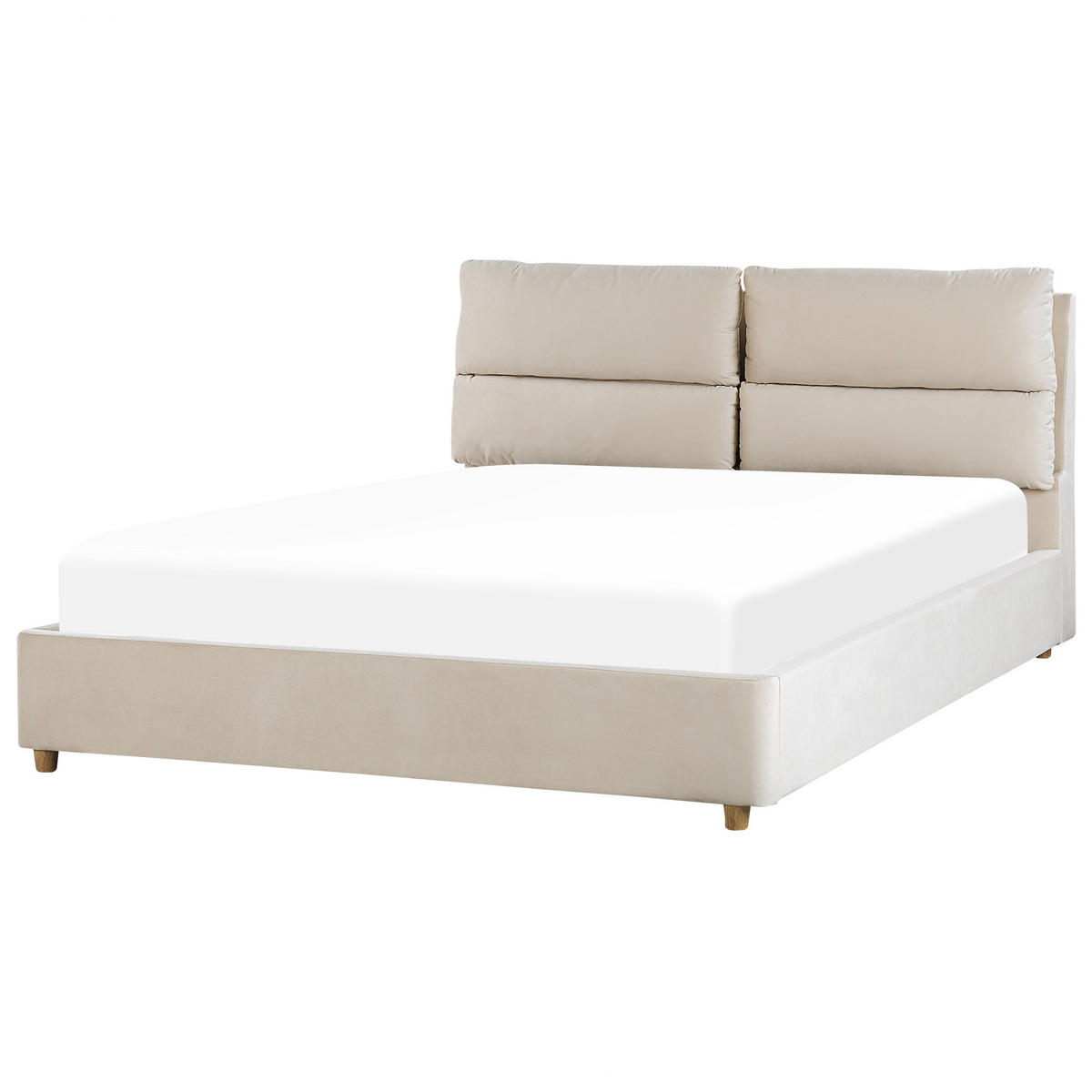 POLSTERBETT 160/200cm Helles Beige Batilly - Beige, Textil (160/200cm) - Beliani