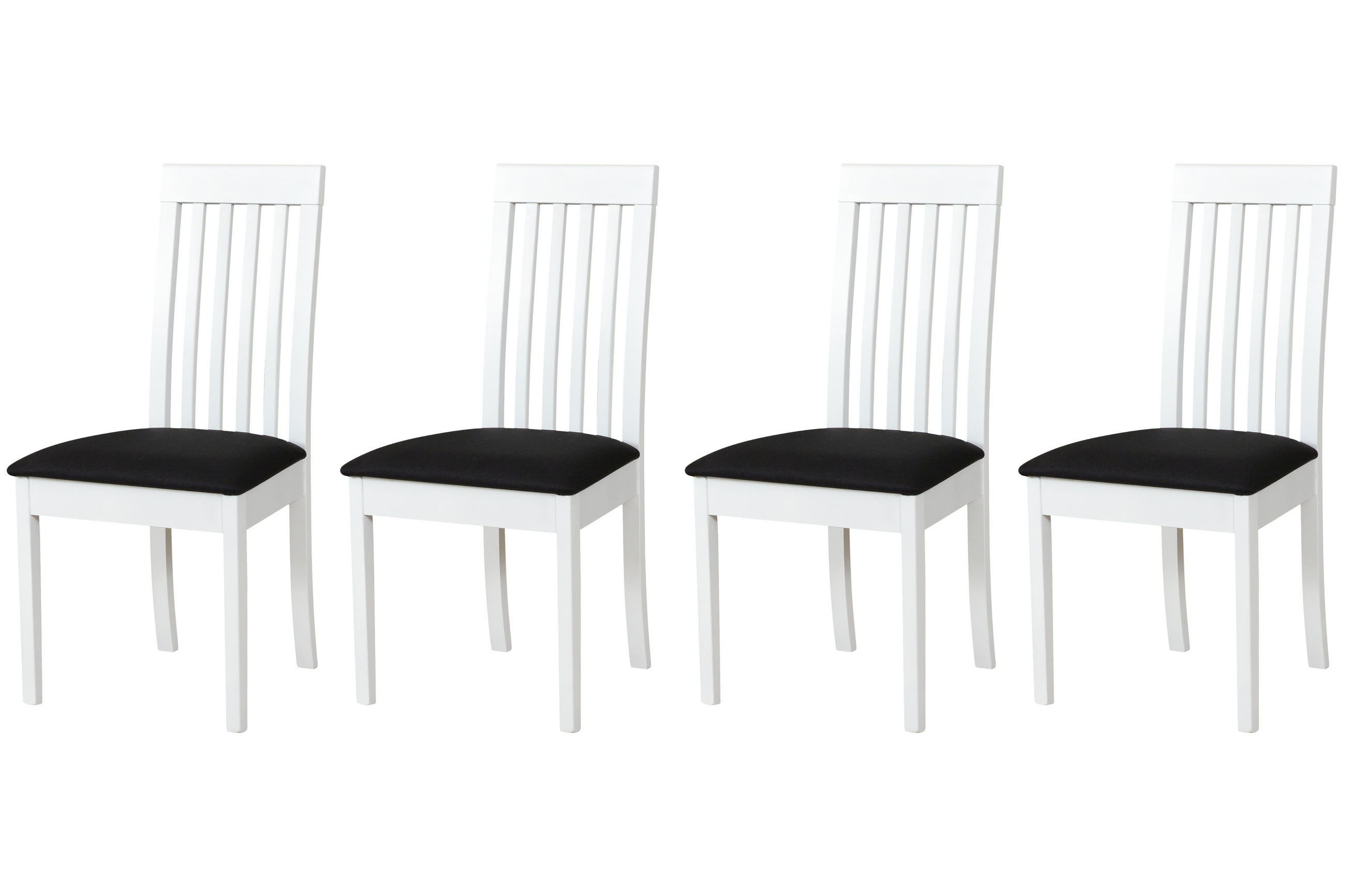 STUHL Roma 9 (4er Set) - Schwarz/Weiß, Holz (47/96/43cm) - Leaf Design