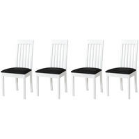 STUHL Roma 9 (4er Set) - Schwarz/Weiß, Holz (47/96/43cm) - Leaf Design