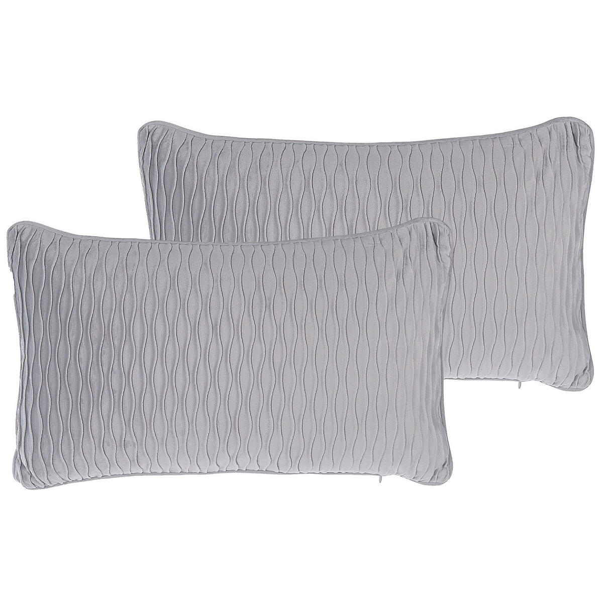 DEKOKISSEN 2er-Set Grau 50/30 cm Motari - Grau, Textil (50/30cm) - Beliani