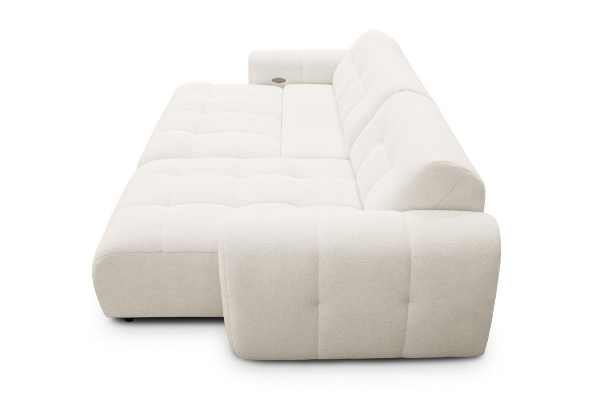 ECKSOFA LUMERO 4-Sitzer RECHTS, creme - Creme/Schwarz, Holz/Textil (275/166cm) - Courtois Laville
