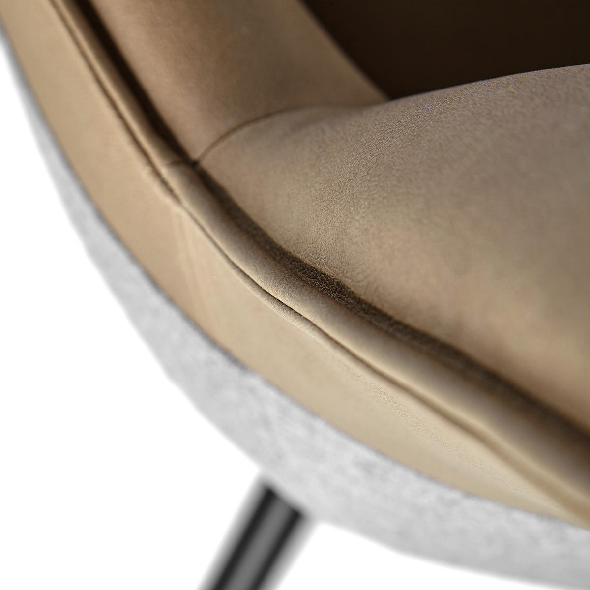 DREHBARER ARMLEHNENSTUHL - Cappuccino / Schwarz - Microfaser / Eisen - Cappuccino, Textil/Metall (60/92/64cm) - home24