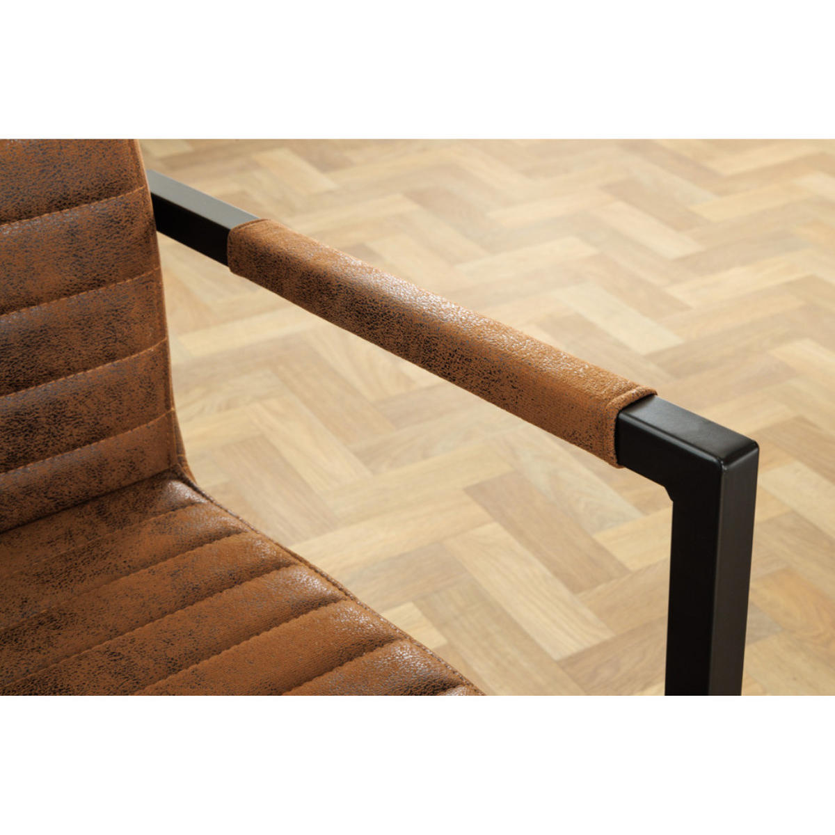 STUHL LOFT Microfaser Braun - Braun, Textil/Metall (54/91/55cm) - riess-ambiente