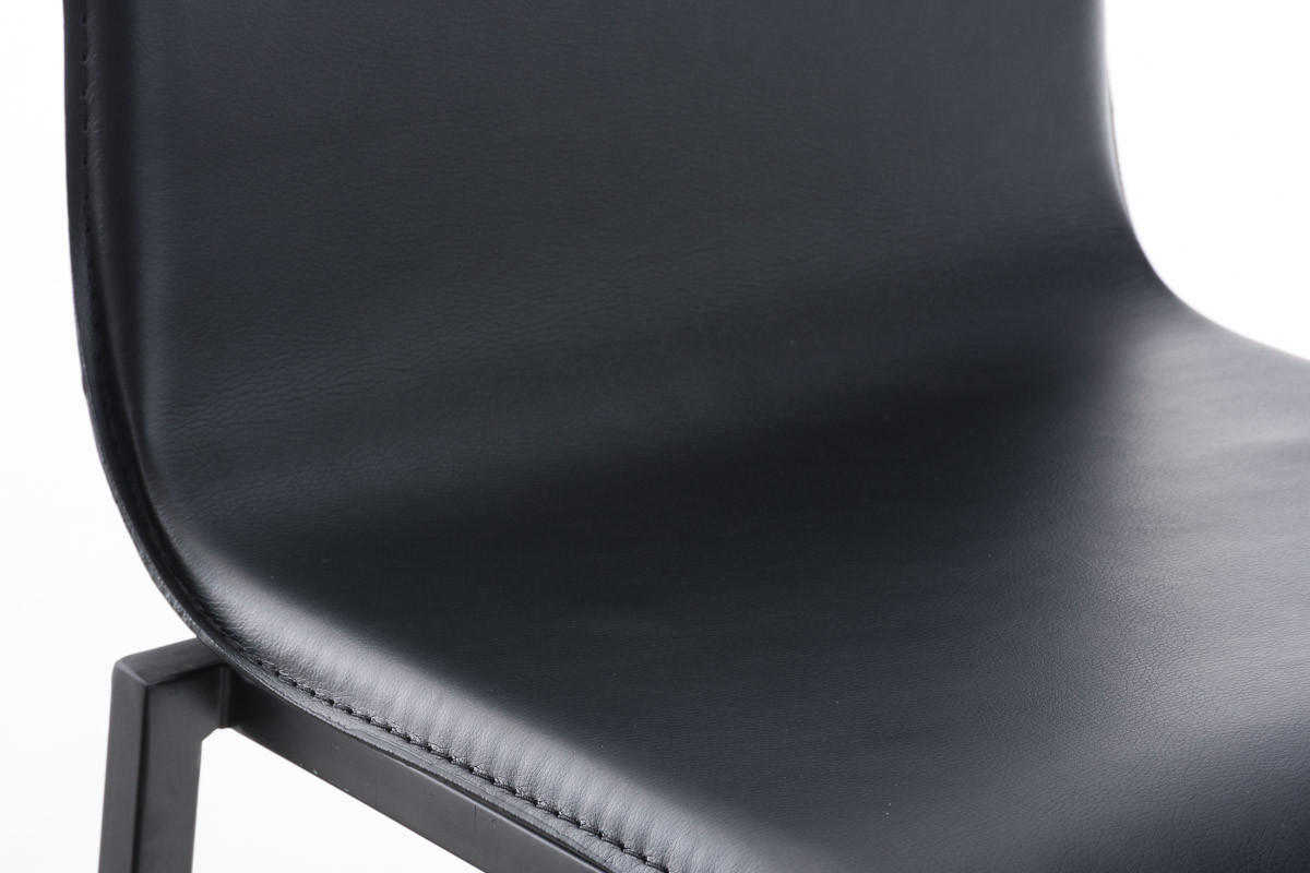 BARHOCKER Kelan Kunstleder Schwarz Schwarz - Schwarz, Leder (43/103/51cm) - DELUKE