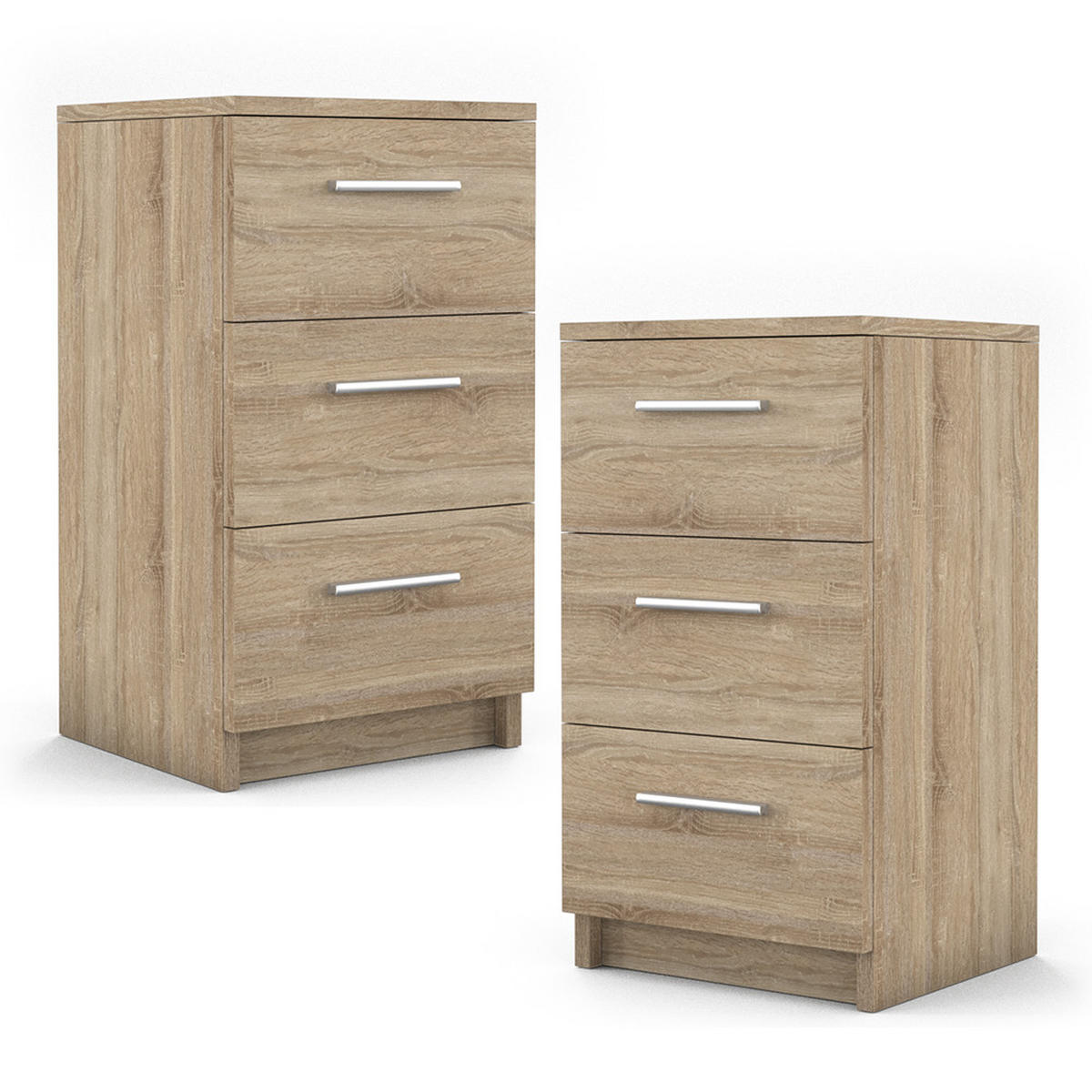 NACHTTISCH Sonoma 38 x 66 cm 2er Set - Braun/Sonoma Eiche, Holzwerkstoff (38/66/35cm) - Vicco
