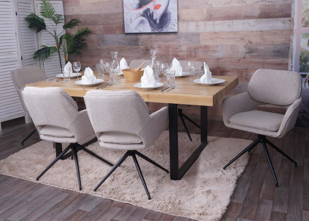 ESSZIMMERSTUHL Beige 6er-Set - Beige, Textil (57/86/61cm) - MCW