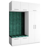 GARDEROBENSCHRANK REMA 180/240/60 cm Modern Garderobe-Set Weiß - Weiß/Grün, Holzwerkstoff (180/240/60cm) - MASSENO