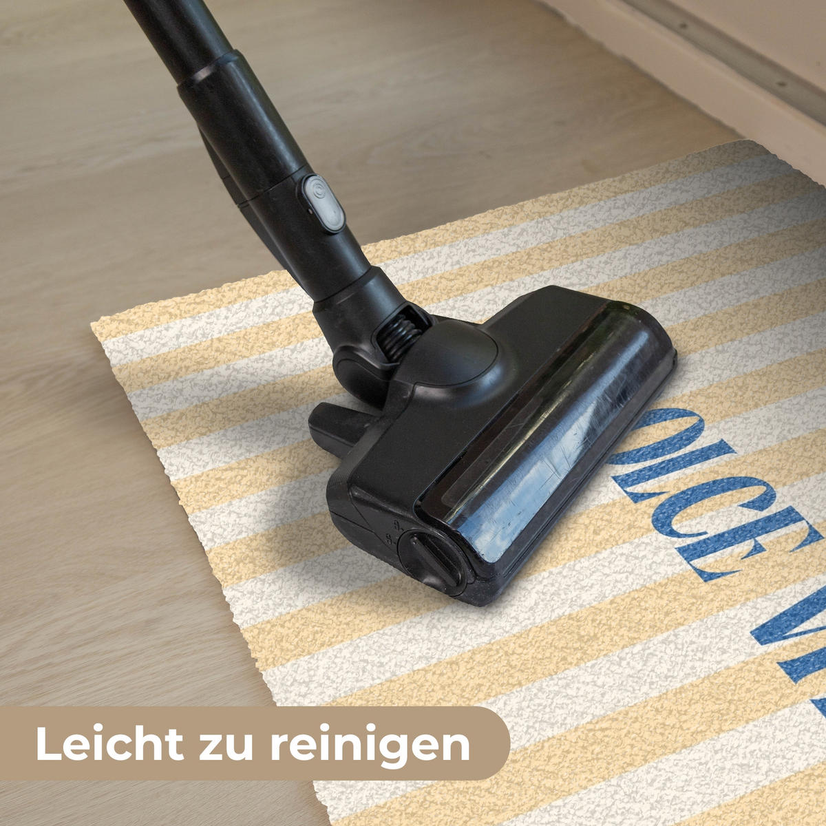 FUSSMATTE Blau – Gelb – Streifen – La Dolce Vita 60x40 cm - Hellgelb, Kunststoff (60/0.4cm) - MuchoWow