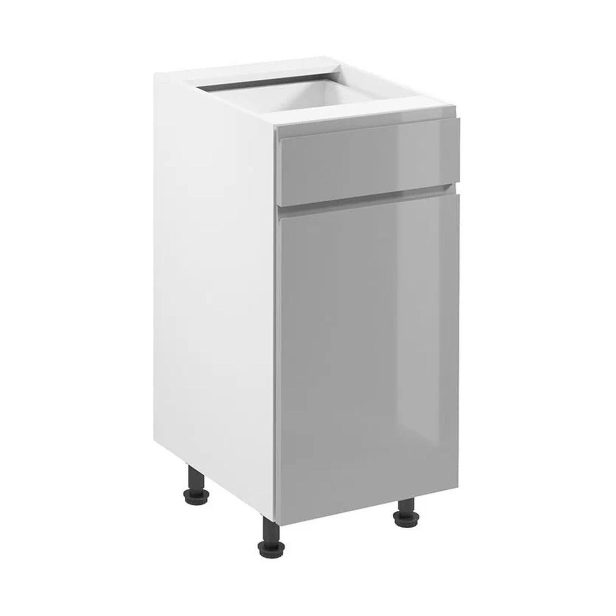 UNTERSCHRANK – 40 cm – D40S1-P – Velmora – Grau – Türanschlag rechts - Grau, Holzwerkstoff (40/82/47cm) - ROYAL24_MARKT
