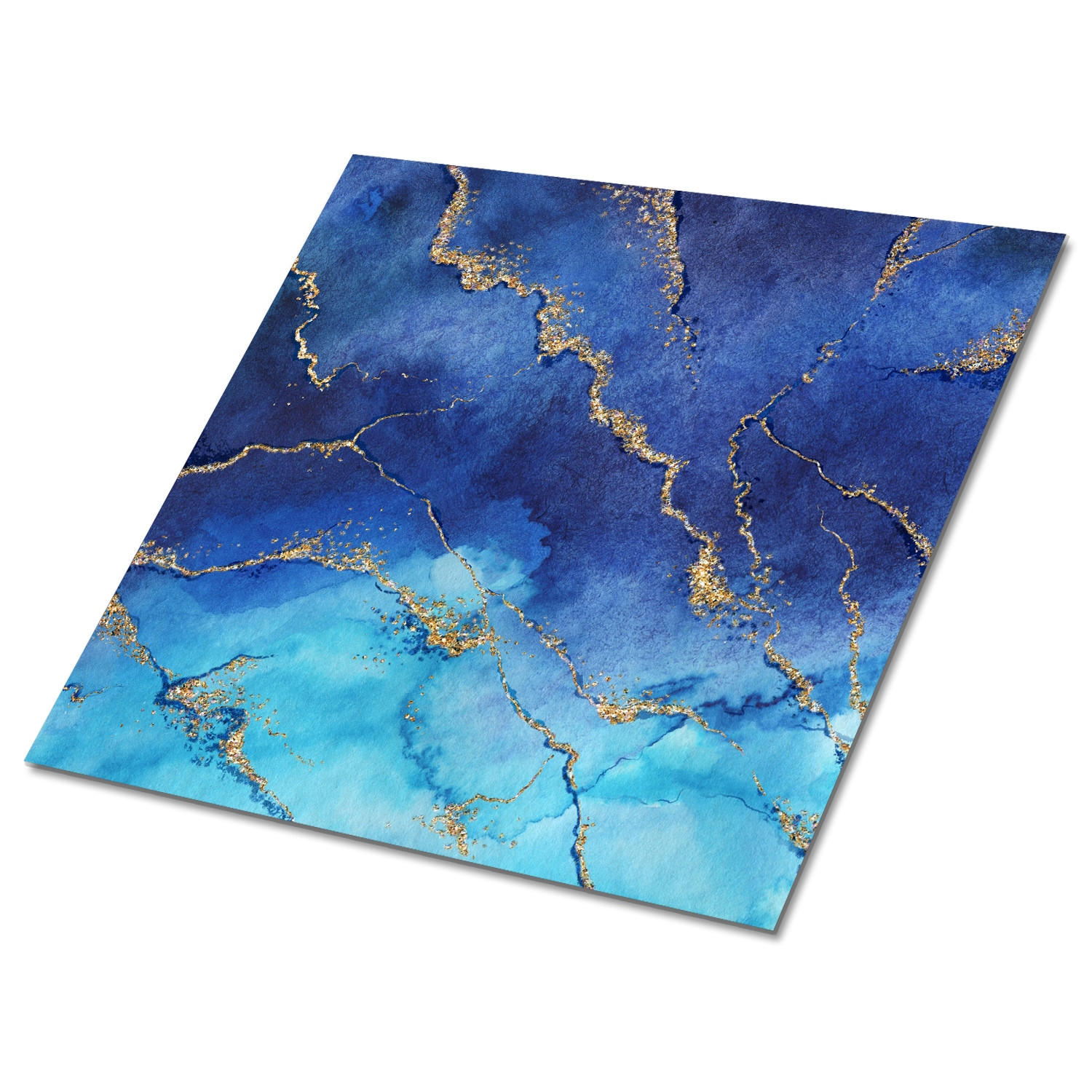 FLIESENAUFKLEBER 9 Stück 30x30 cm selbstklebend Blauer Marmor - Multicolor, Textil (30/1.6/30cm) - TULUP